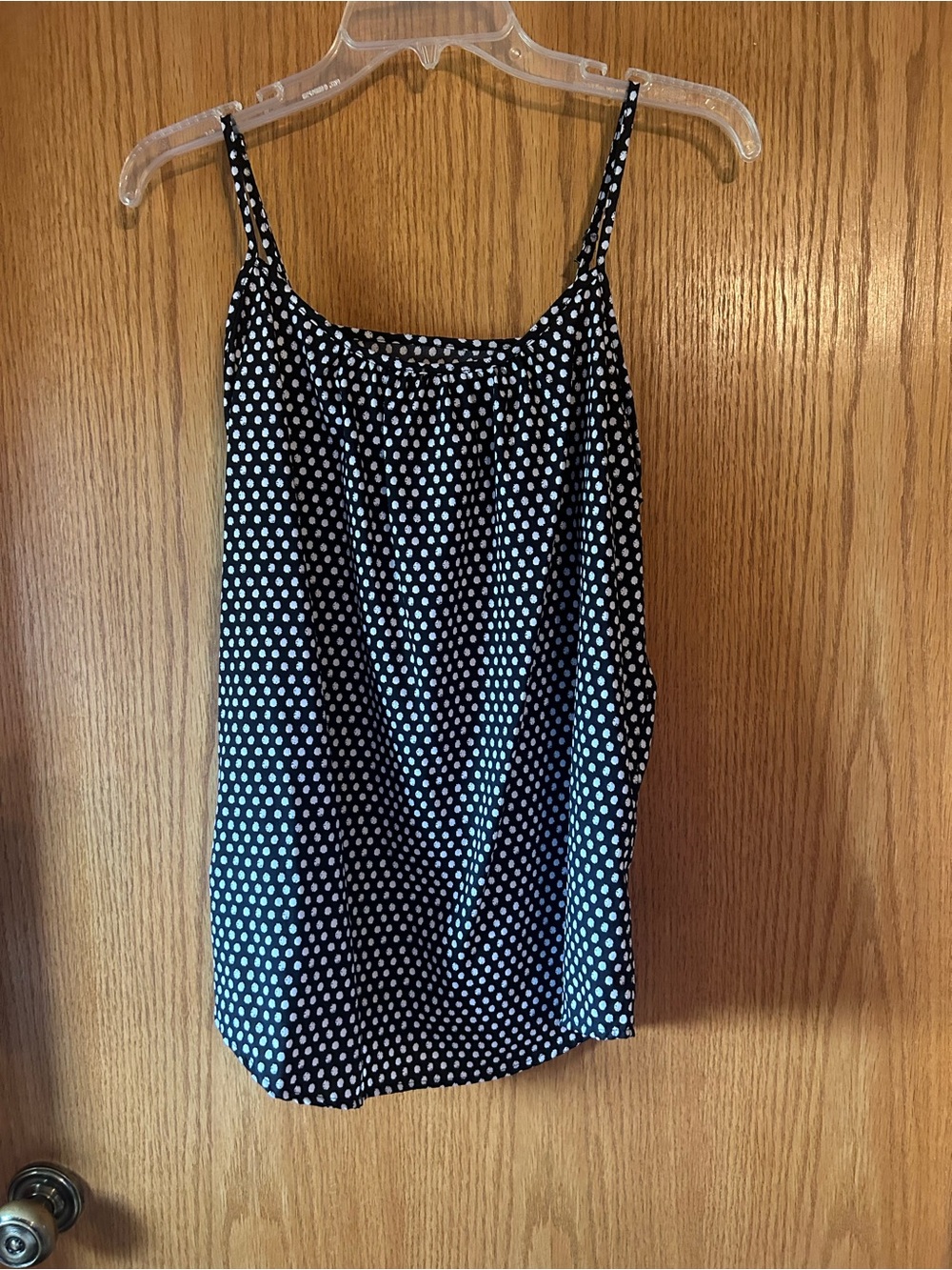 Faded Glory Black and White Polka Dot Spaghetti Strap Camisole
